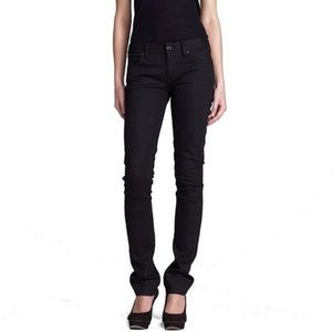 Tory Burch Super Skinny Jean Black Denim Mid Rise